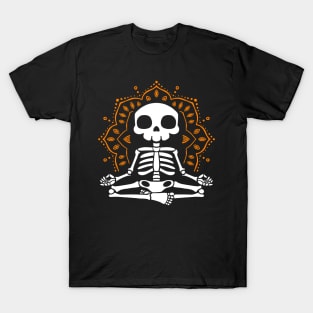 Meditating Skeleton Lotus Mandala Yoga Lover Gift T-Shirt